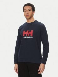 Helly Hansen Bluza Logo Crew 30395 Granatowy Regular Fit. Niebieskie bluzy męskie Helly Hansen, m, bez wzorów, z bawełny, bez kaptura. Za 249.99 zł.
