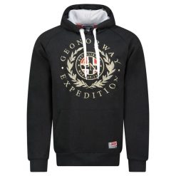 Bluza męska Geographical Norway GIGER BLACK - czarna (WZ3045H). Czarne bluzy męskie Geographical Norway, m, bez wzorów, z bawełny, z kapturem. Za 149.00 zł.