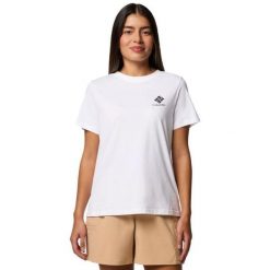 Damska Koszulka Z Grafiką Rolling Bend. Białe t-shirty damskie Columbia, m, bez wzorów, z bawełny, bez kołnierzyka. Za 139.99 zł.
