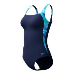 Strój kąpielowy damski Speedo Print Luna Lustre. Niebieskie kostiumy jednoczęściowe damskie Speedo, l, bez wzorów, z materiału, eleganckie, na fitness i siłownię. Za 280.49 zł.