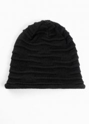 Czapka marszczona beanie. Czarne czapki i kapelusze damskie bonprix, bez wzorów. Za 37.99 zł.