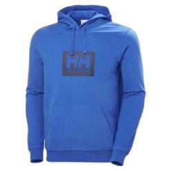 Bluza męska Helly Hansen Hh Box. Niebieskie bluzy sportowe męskie Helly Hansen, m, bez wzorów, z bawełny, bez kaptura, na fitness i siłownię. Za 371.00 zł.