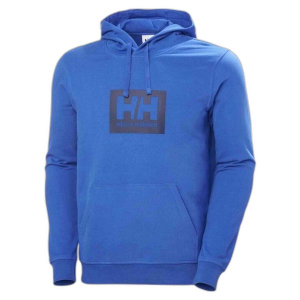 Bluza męska Helly Hansen Hh Box. Niebieskie bluzy sportowe męskie Helly Hansen, m, bez wzorów, z bawełny, bez kaptura, na fitness i siłownię. Za 371.00 zł.