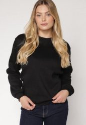 Czarna Bluza z Bawełną Ozdobiona Przeszyciami Fezoria. Czarne bluzy damskie Born2be, l, bez wzorów, z bawełny, bez kaptura. Za 69.99 zł.