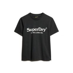 Damska koszulka na co dzień Superdry Metallic Venue. Czarne t-shirty damskie Superdry., bez wzorów, bez kołnierzyka. Za 146.70 zł.