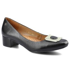 Czarne Czółenka Maciejka Damskie Eleganckie Buty. Czarne czółenka damskie Maciejka, bez wzorów, ze skóry, biznesowe, bez obcasa, na obcasie, bez zapięcia. Za 199.00 zł.