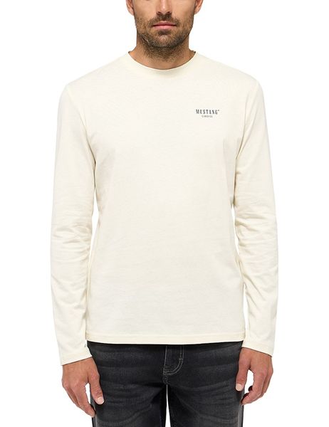 Męski Longsleeve Mustang Style Asheville Light Gray 1015844 3003. Szare bluzki z długim rękawem męskie Mustang, m, bez wzorów, bez kołnierzyka. Za 109.99 zł.