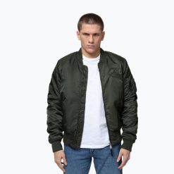 Kurtka męska Pitbull Hacket Washed Bomber. Zielone kurtki sportowe męskie PITBULL, l, bez wzorów, z materiału, na fitness i siłownię. Za 359.99 zł.
