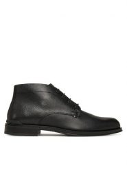 Tommy Hilfiger Trzewiki Corporate Hilfiger Lth Boot FM0FM05697 Czarny. Czarne botki męskie Tommy Hilfiger, bez wzorów, ze skóry, bez zapięcia. Za 599.99 zł.