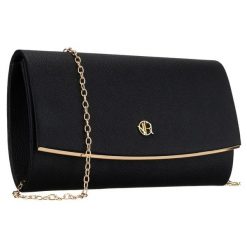 Czarna kopertówka damska wykonana ze skóry ekologicznej, zapinana klipsem magnetycznym Rovicky R-XS028-1. Czarne kopertówki damskie ROVICKY, bez wzorów, ze skóry ekologicznej, eleganckie, bez dodatków. Za 54.99 zł.