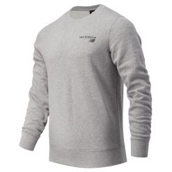 Bluza męska New Balance MT03911AG – szara. Szare bluzy męskie New Balance, l, bez wzorów, z bawełny, bez kaptura. Za 99.99 zł.