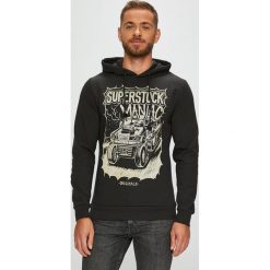 Jack & Jones - Bluza. Czarne bluzy męskie Jack & Jones, z nadrukiem, z bawełny. W wyprzedaży za 89.90 zł.