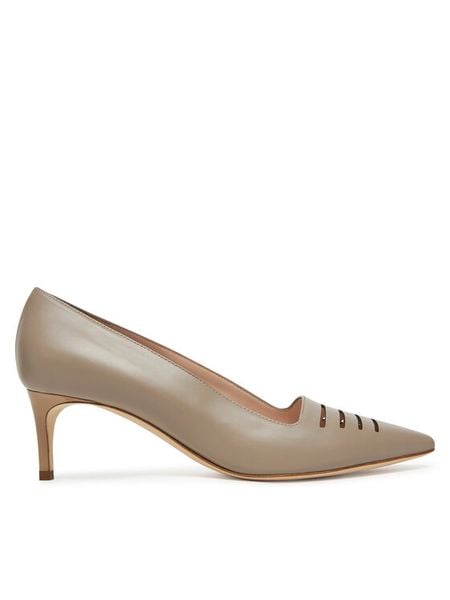 Pollini Czółenka PA10145C0MPA210A Beżowy. Brązowe czółenka damskie Pollini, bez wzorów, ze skóry, bez obcasa, bez zapięcia. Za 1,389.00 zł.