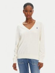 Polo Ralph Lauren Sweter 211972105002 Écru Straight Fit. Swetry damskie Polo Ralph Lauren, s, bez wzorów, z bawełny, bez kołnierzyka, bez ramiączek, bez kaptura. Za 669.99 zł.