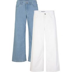 Dżinsy rybaczki ze stretchem (2 pary). Niebieskie jeansy damskie bonprix. Za 159.99 zł.