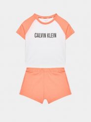 Calvin Klein Underwear Piżama G80G800618 Koralowy Regular Fit. Pomarańczowe bielizna dla dziewczynek Calvin Klein Underwear, bez wzorów, z bawełny. Za 249.99 zł.