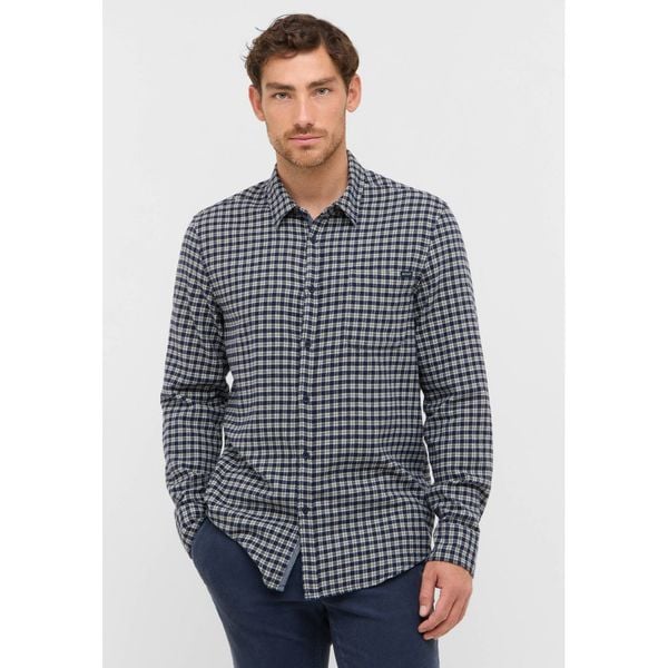 Męska Koszula Mustang Style Eastbridge brushed twill mini check blue 1016960 12785. Niebieskie koszule męskie Mustang, m, bez wzorów, bez kołnierzyka, bez ramiączek. Za 169.99 zł.