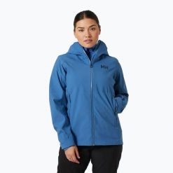Kurtka przeciwdeszczowa damska Helly Hansen Verglas 3L. Niebieskie kurtki damskie Helly Hansen, l, bez wzorów, bez kaptura. Za 569.99 zł.