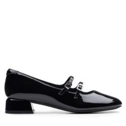 Baleriny Clarks. Czarne baleriny damskie Clarks, bez wzorów, bez obcasa. Za 359.99 zł.
