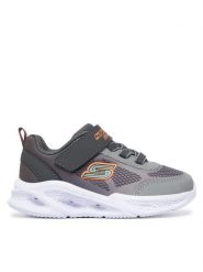 Skechers Sneakersy Meteor-Lights-Krendox 401495N/CCGY Szary. Szare buty sportowe chłopięce Skechers, bez wzorów, z materiału, bez zapięcia. Za 159.99 zł.