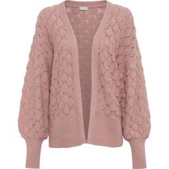 Sweter ażurowy bez zapięcia. Czarne swetry damskie bonprix, w ażurowe wzory, bez kołnierzyka, bez ramiączek, bez kaptura. Za 109.99 zł.