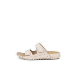 Kobiece klapki na koturnie Ecco Cozmo Strap. Brązowe klapki damskie ecco, bez wzorów, ze skóry, bez obcasa, na koturnie, bez zapięcia. Za 425.10 zł.