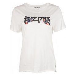 Pepe Jeans T-Shirt Damski Diana M, Kremowy. Białe t-shirty damskie Pepe Jeans, m, bez wzorów, z jeansu, bez kołnierzyka. W wyprzedaży za 139.00 zł.