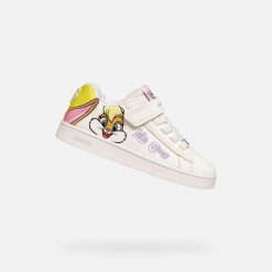 Buty GEOX J ECLYPER Biały. Białe obuwie sportowe damskie Geox, bez wzorów, z syntetyku, na fitness i siłownię. Za 189.99 zł.