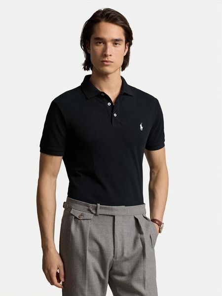 Polo Ralph Lauren Polo 710941439001 Czarny Custom Slim Fit. Czarne koszulki polo męskie Polo Ralph Lauren, m, bez wzorów, z bawełny, bez ramiączek. Za 299.00 zł.