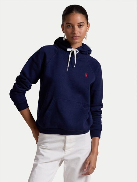 Polo Ralph Lauren Bluza 211943007002 Granatowy Regular Fit. Niebieskie bluzy damskie Polo Ralph Lauren, m, bez wzorów, z bawełny, bez kaptura. Za 581.99 zł.