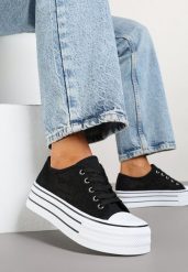 Czarne Trampki Vices na Platformie przed Kostkę z Koronką Telaniris. Czarne trampki i tenisówki damskie Born2be, bez wzorów, z jeansu, eleganckie, przed kostkę, bez zapięcia. Za 69.99 zł.