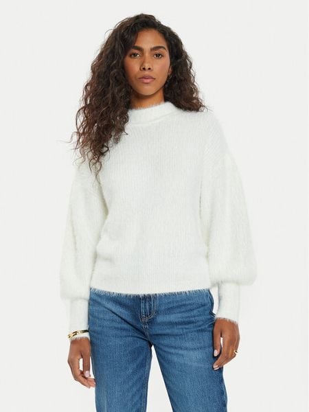 Guess Sweter Keyla W4BR25 Z3BH0 Écru Regular Fit. Białe swetry damskie Guess, xl, z aplikacjami, bez kołnierzyka, bez ramiączek, bez kaptura. Za 479.99 zł.