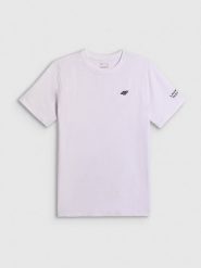 4F T-shirt regular gładki męski - biały S. Białe t-shirty męskie 4f, m, bez wzorów, z bawełny, bez kołnierzyka. Za 69.99 zł.