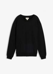 Bluza ciążowa i do karmienia piersią 2 w 1, z czystej bawełny organicznej. Czarne bluzy damskie bonprix, bez wzorów, z bawełny, bez kaptura. Za 119.99 zł.