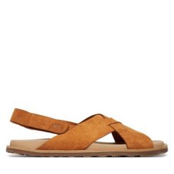 Sandały Fly London. Brązowe sandały męskie Fly London, bez zapięcia. Za 589.99 zł.