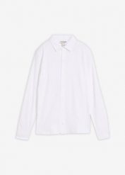 Koszula ze stretchem z bawełnianej piki. Białe koszule dla chłopców bonprix, bez wzorów, z bawełny, bez kołnierzyka, bez ramiączek. Za 84.99 zł.