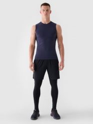 4F Spodenki treningowe szybkoschnące męskie 4F x Robert Lewandowski - czarne M. Czarne krótkie spodenki sportowe męskie 4f, m, bez wzorów, z dzianiny. W wyprzedaży za 129.99 zł.