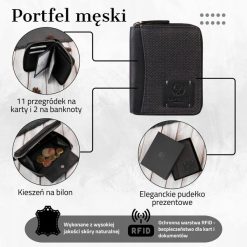 Paolo Peruzzi Portfel męski w orientacji pionowej czarny bawełniany canvas i skóra naturalna AY-06-BL. Brązowe portfele męskie Paolo Peruzzi, bez wzorów, z bawełny. Za 101.92 zł.