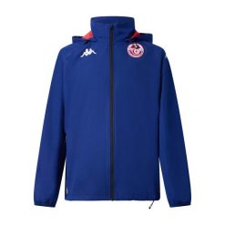 Veste à capuche Tunisie Pro. Niebieskie kurtki sportowe męskie Kappa, bez wzorów, na fitness i siłownię. Za 495.50 zł.