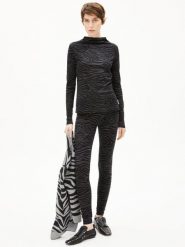 ARMEDANGELS koszulka z długim rękawem - Calunaa Zebraraa Kobiety Bawełna czarny|szary, XS. Czarne t-shirty damskie ARMEDANGELS, xs, bez wzorów, z bawełny, bez kołnierzyka. Za 169.95 zł.