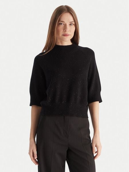 Kontatto Sweter 3M0903C Czarny Regular Fit. Czarne swetry damskie Kontatto, m, bez wzorów, z syntetyku, bez kołnierzyka, bez ramiączek, bez kaptura. Za 389.99 zł.