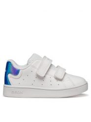 Geox Sneakersy B Eclyper Girl B365MA 054PV C1412 Biały. Białe buty sportowe dziewczęce Geox, bez wzorów, ze skóry, bez zapięcia. Za 179.99 zł.