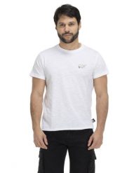 T-shirt męski z efektem sprania plaży. Białe t-shirty męskie LEONE 1947 APPAREL, l, bez wzorów, z bawełny, sportowe, bez kołnierzyka. Za 84.16 zł.