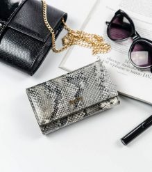 Portfel srebrny croco Rovicky 8810-SNR-3595 SILVER. Szare portfele damskie ROVICKY, z aplikacjami, ze skóry. Za 111.99 zł.
