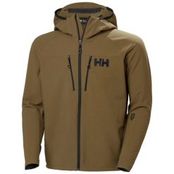 Kurtka narciarska Helly Hansen Odin Pro. Brązowe kurtki snowboardowe męskie Helly Hansen, l, bez wzorów, z elastanu, bez kaptura, narciarskie. Za 937.00 zł.