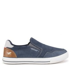 Tenisówki Mustang. Niebieskie półbuty na co dzień męskie Mustang, bez wzorów, bez zapięcia. Za 259.99 zł.