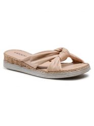 Lasocki Klapki S425 Beżowy. Brązowe klapki damskie Lasocki, bez wzorów, ze skóry, bez obcasa. Za 159.99 zł.