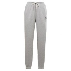 Spodnie damskie Reebok Identity. Szare obuwie sportowe damskie Reebok, s, bez wzorów, z polaru, na fitness i siłownię. Za 109.00 zł.