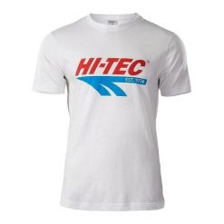 T-shirt Męski Retro. Białe koszulki sportowe męskie Hi-tec, l, bez wzorów, bez kołnierzyka, bez ramiączek, trekkingowe. Za 53.99 zł.