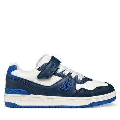 Sneakersy Geox. Niebieskie trampki i tenisówki chłopięce Geox, bez wzorów, bez zapięcia. Za 269.99 zł.